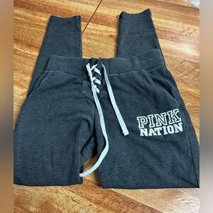 PINK Victoria's Secret Vintage Lace Up Sweatpants Joggers sz XS